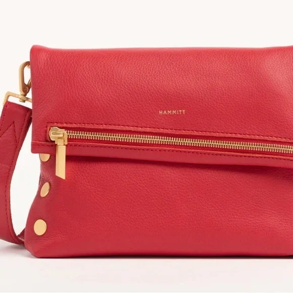 Hammitt Scarlet Clutch with Gold Accents - Picture 4 of 4